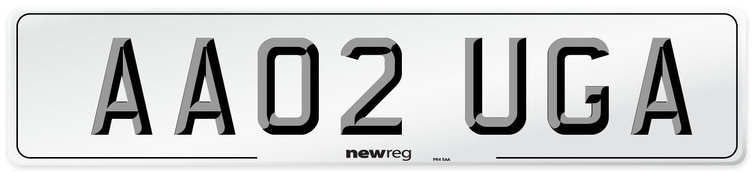 AA02 UGA Number Plate from New Reg
